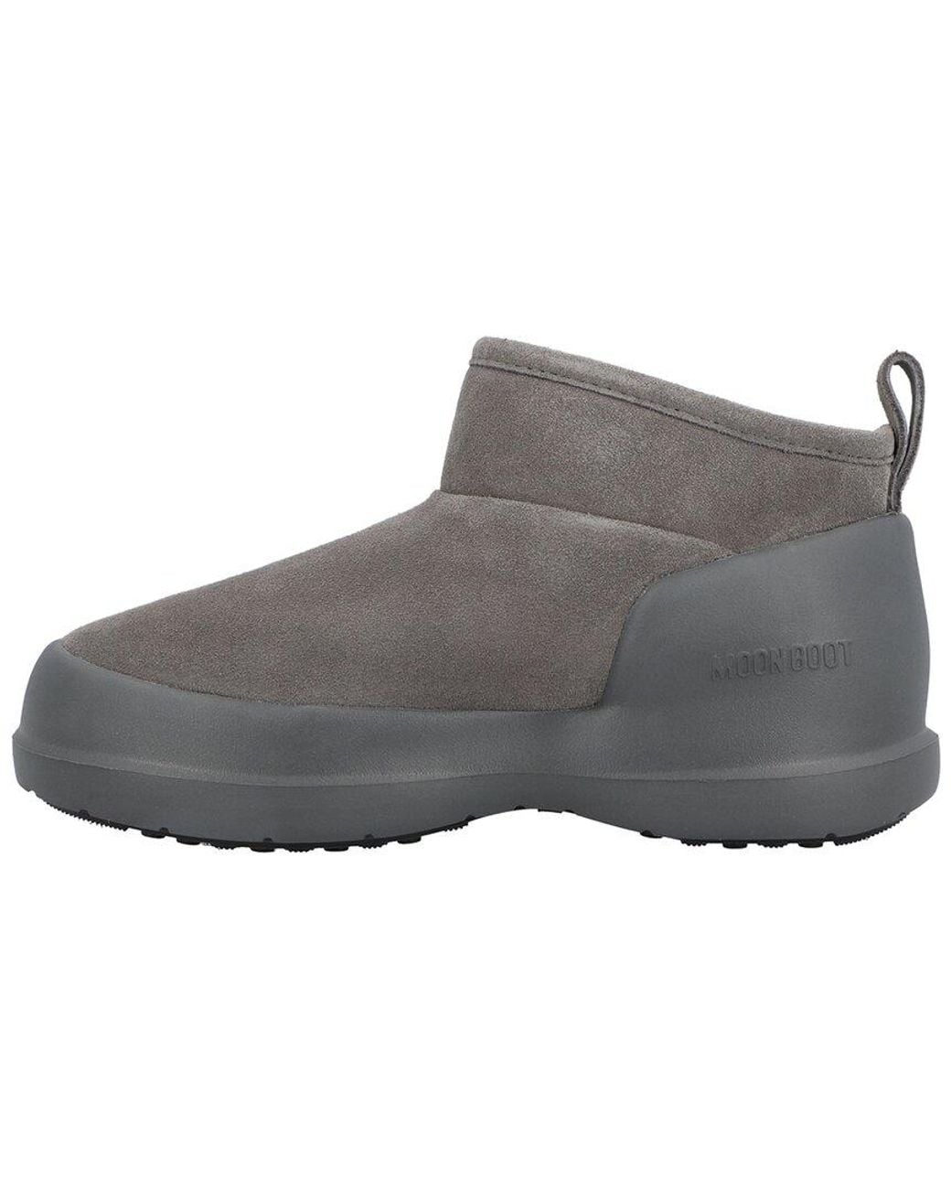 Moon Boot Gray Mezzaluna Low Leather Boot