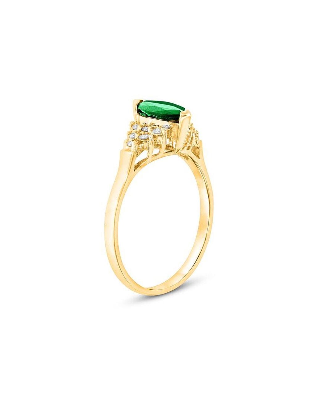 LEVARON Green 14K 0.69 Ct. Tw. Diamond & Emerald Cocktail Ring