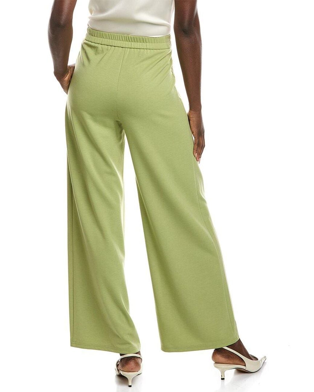 Gracia Green Pleated Wide Leg Pant