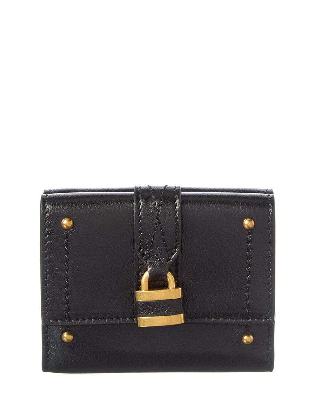 Chloé Black Paddington Leather Card Case