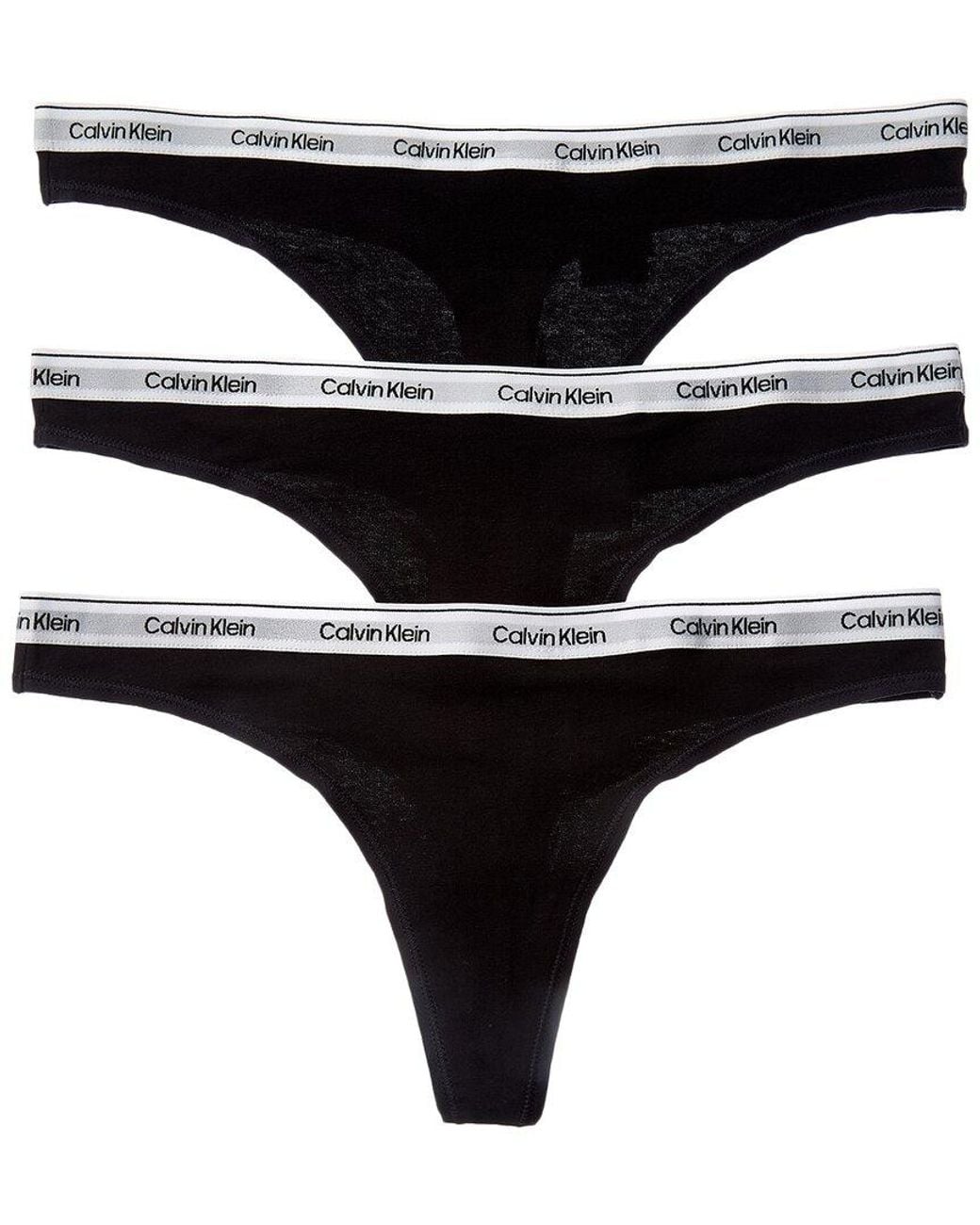 Calvin Klein Black 3Pk Icon Logo Thong