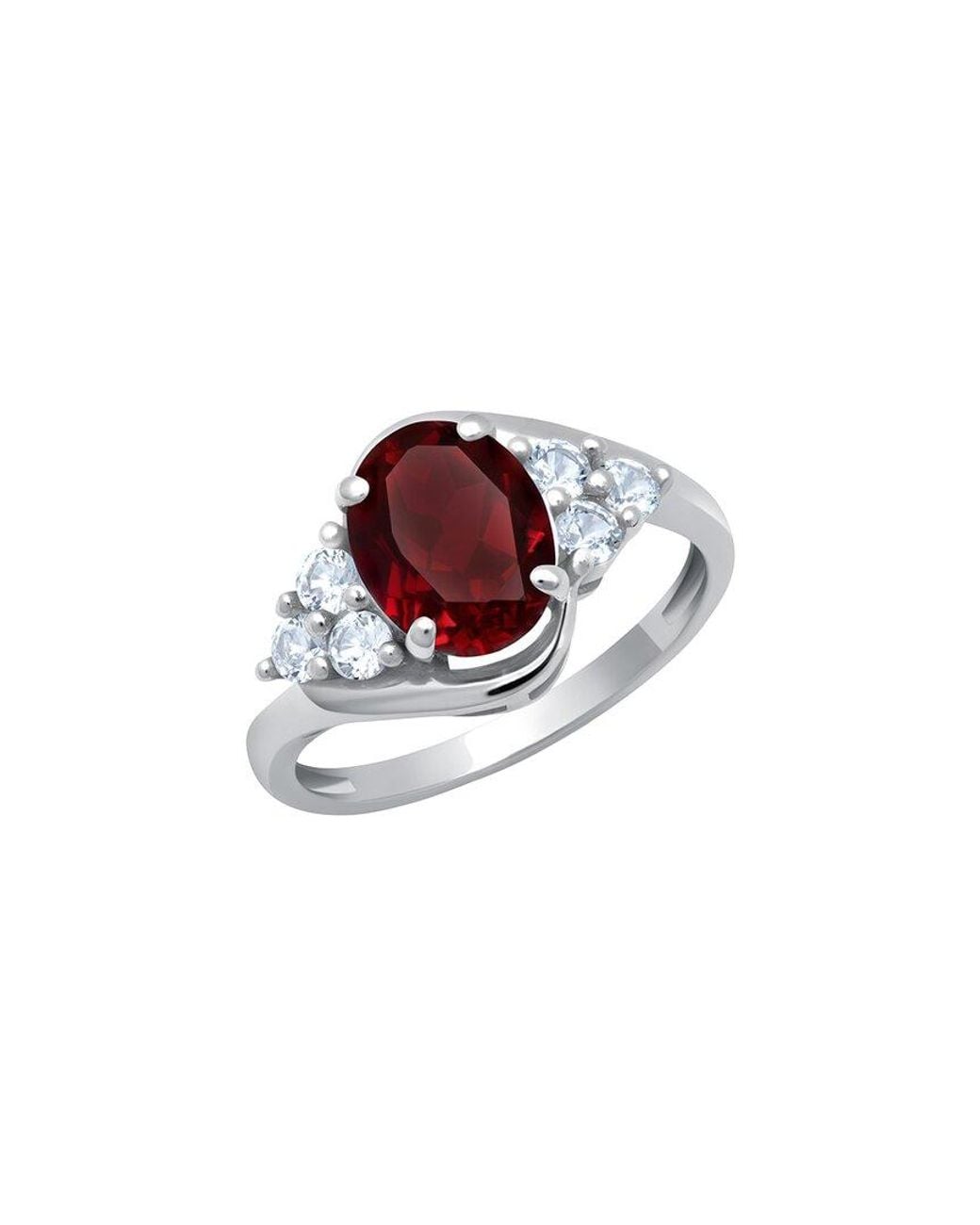 MaxColor Multicolor 10K 1.70 Ct. Tw. Lab-Grown Ruby Halo Ring