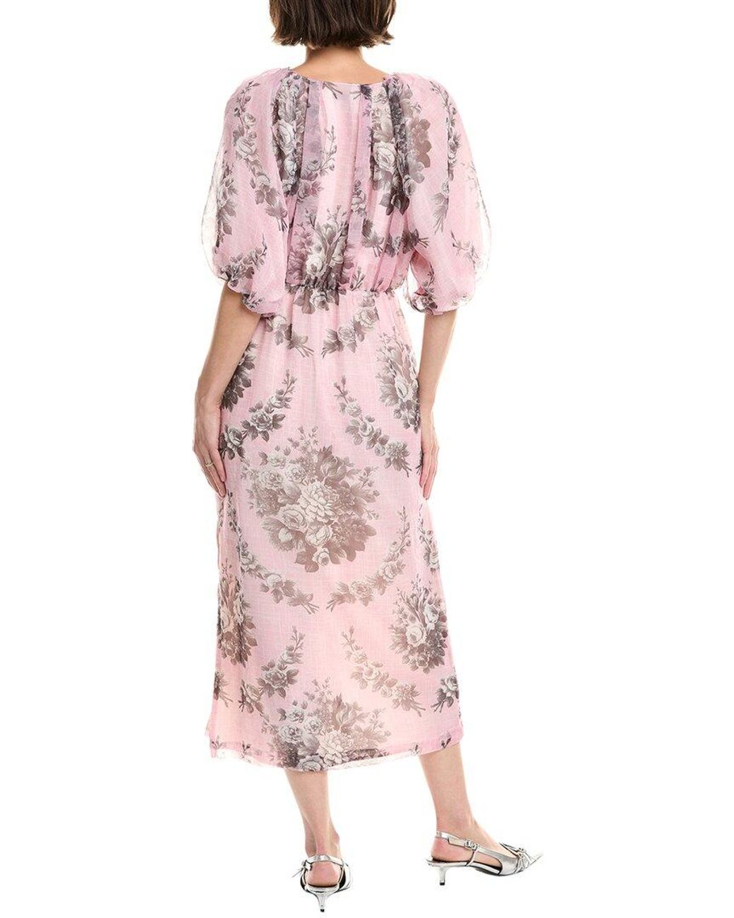 Rebecca Taylor Pink Floral Midi Dress