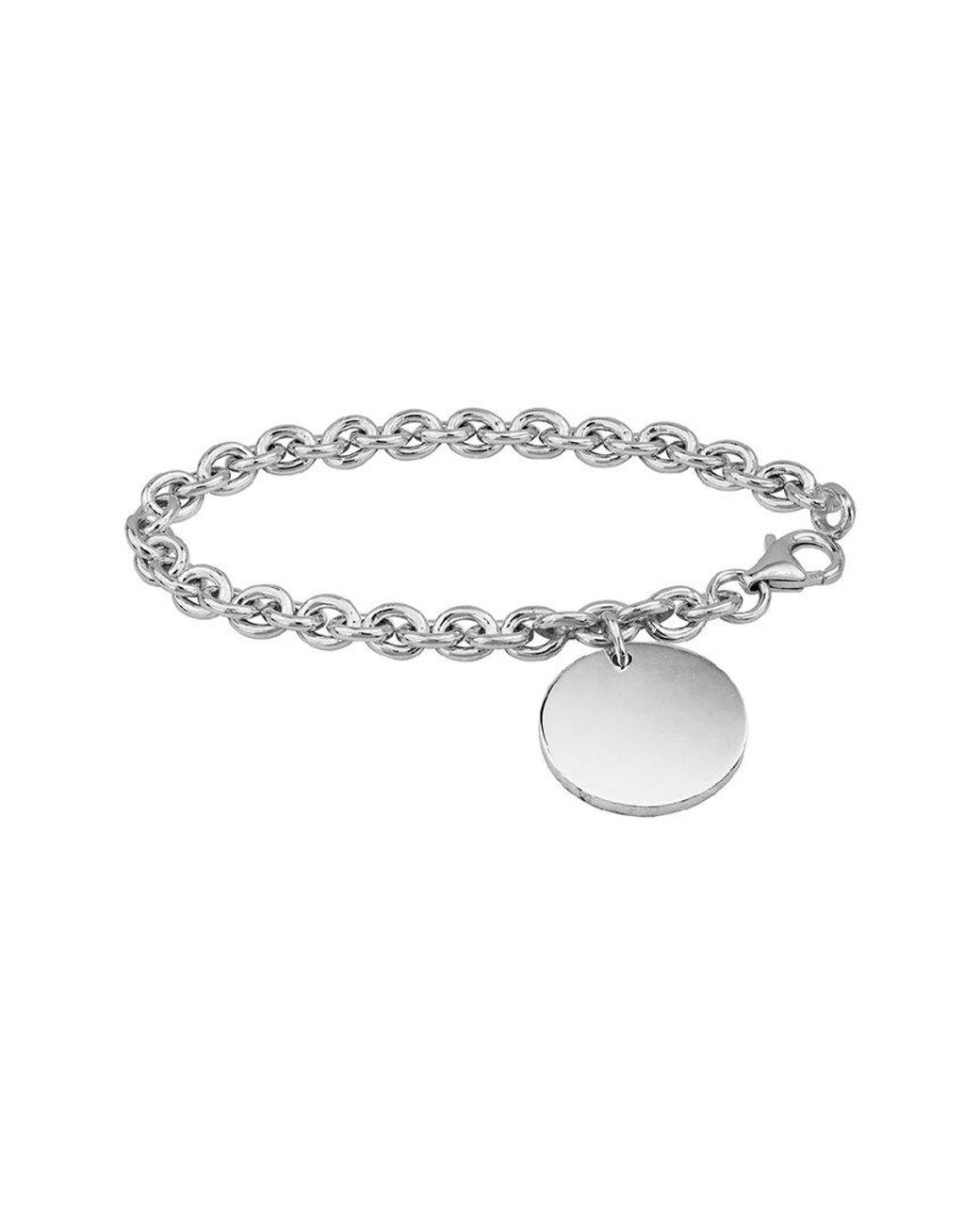 Italian Silver White Chain Link Bracelet