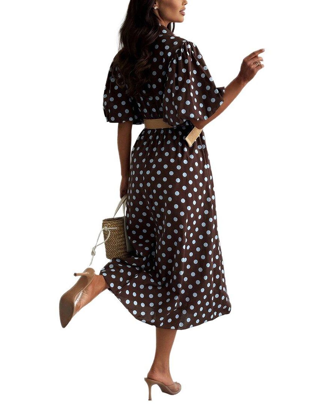 VERA DOLINI Black Midi Dress