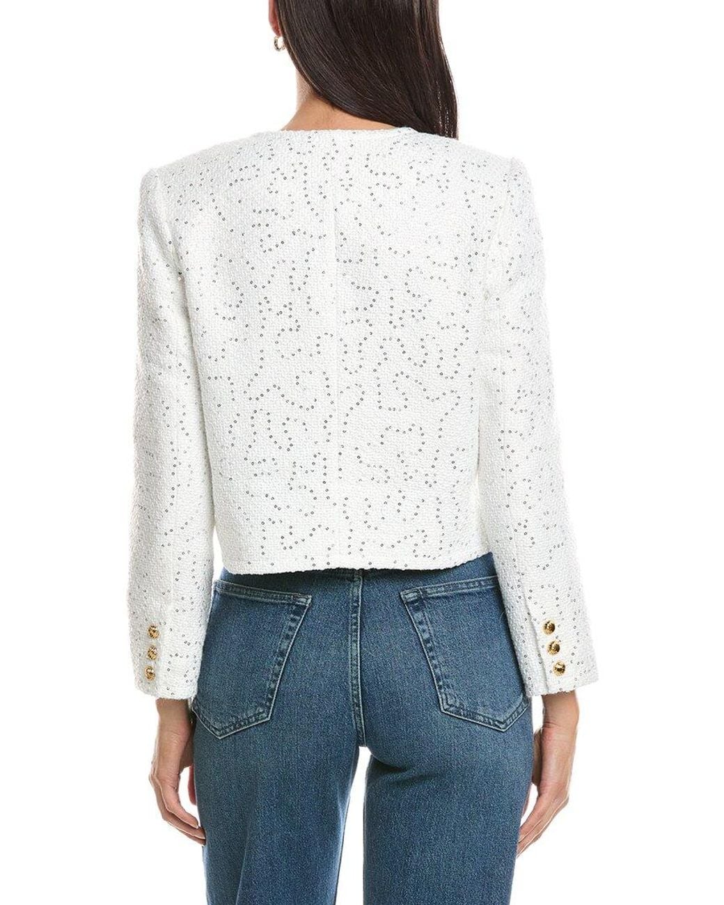 GUIZIO White Bela Tweed Jacket