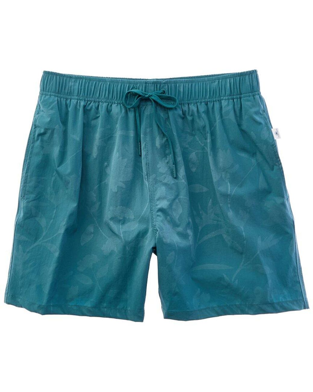 Vintage Summer Blue Embossed Volley Swim Short for men