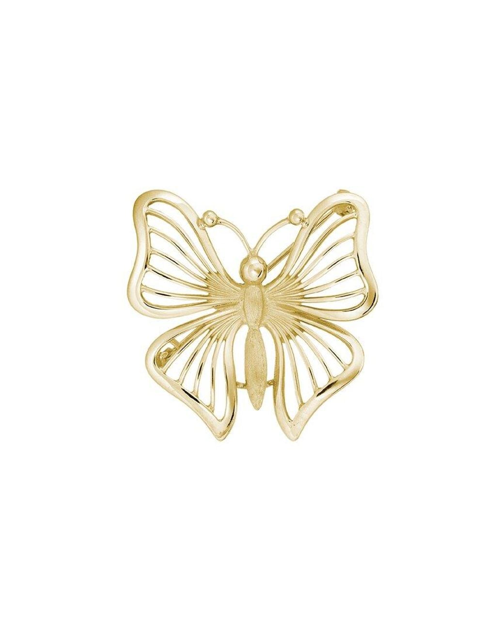 Non-Branded White 14k Filigree Butterfly Pin