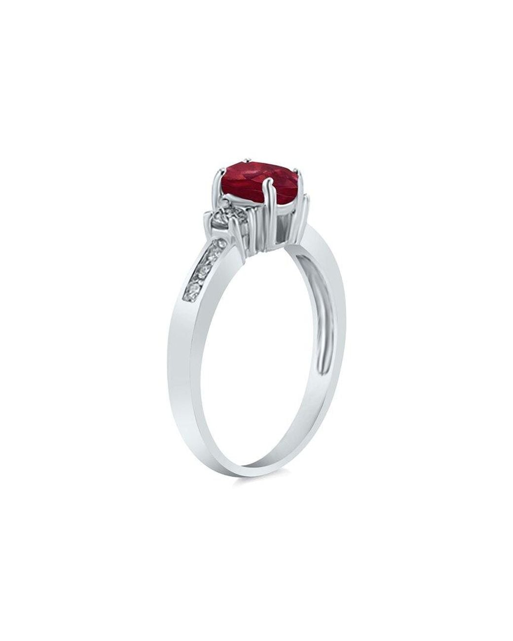 Gem Spark White 14K 1.19 Ct. Tw. Diamond & Ruby Ring