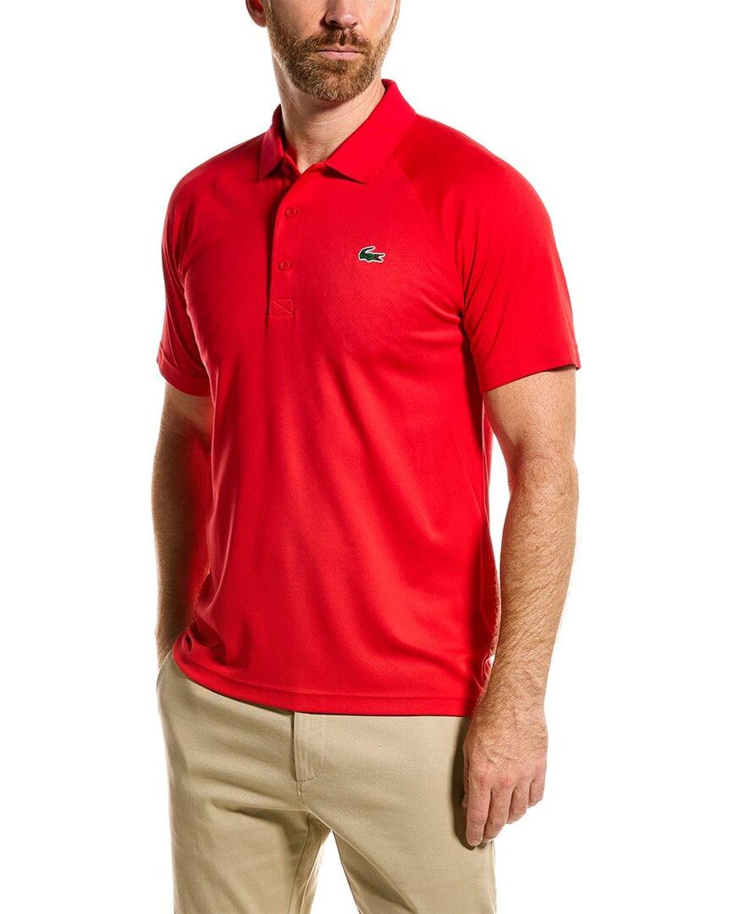 Lacoste Interlock Polo Shirt in Red for Men Lyst
