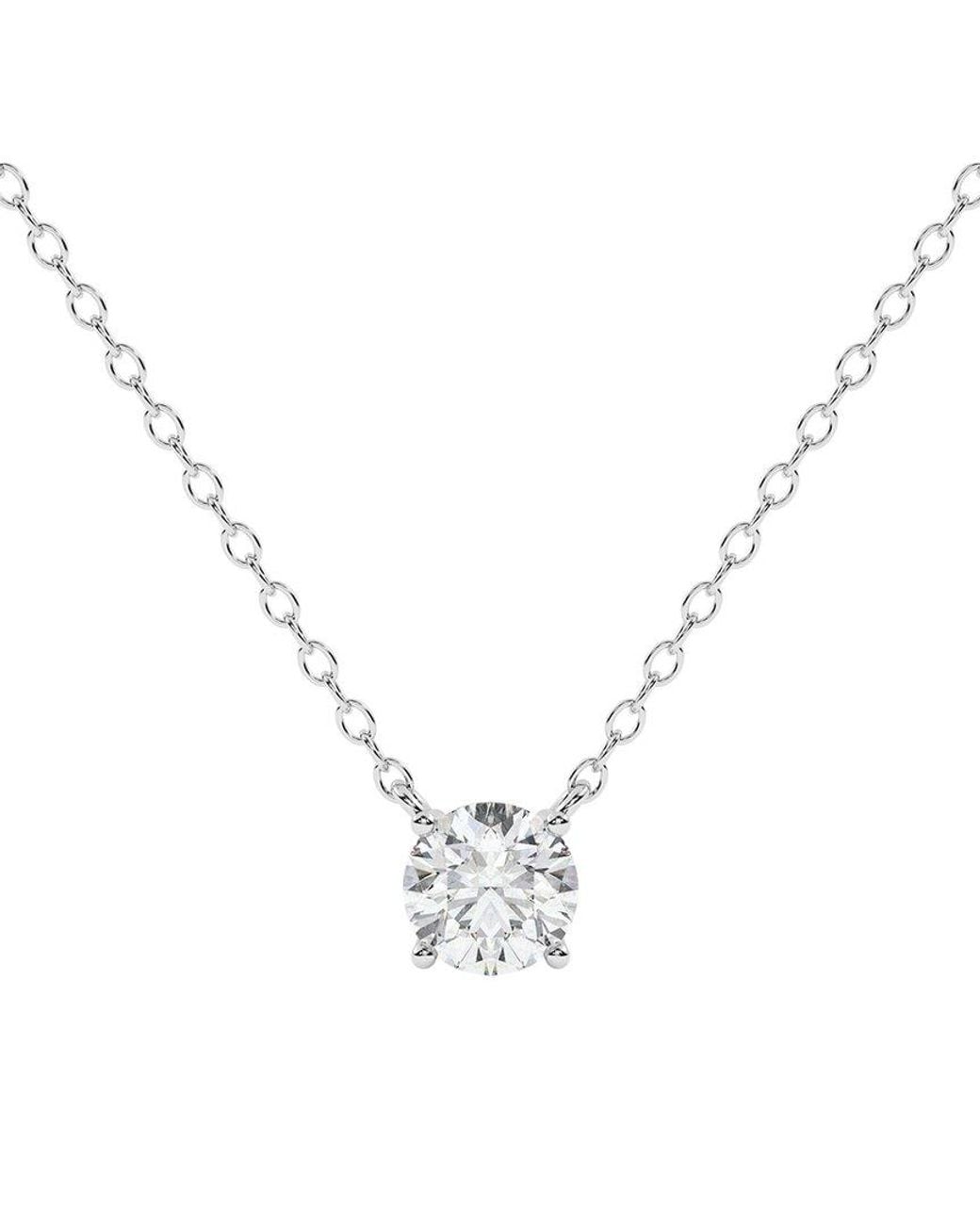 Lab Grown Diamonds Metallic 14K 0.50 Ct. Tw. Lab-Grown Diamond Necklace