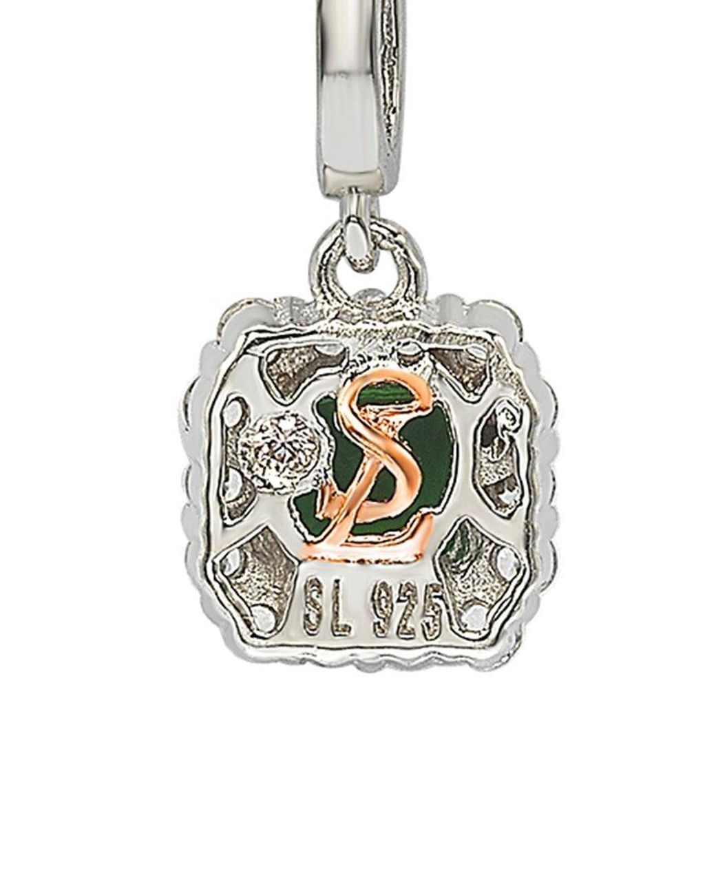 Suzy Levian Green Silver Cz Pendant Necklace