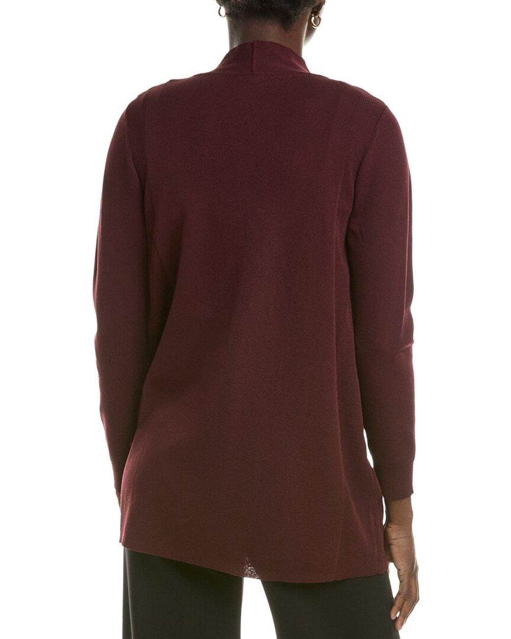 Anne Klein Brown Pacifico Rib Pocket Cardigan