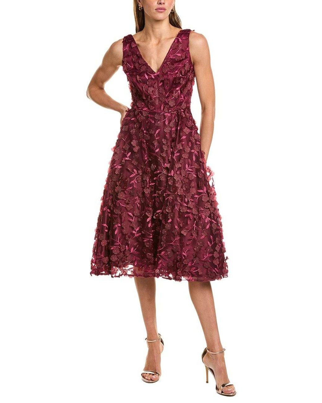 Eliza J Red Midi Dress