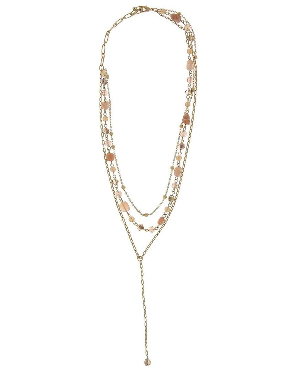 Saachi White Rose Quartz Layer Cake Necklace