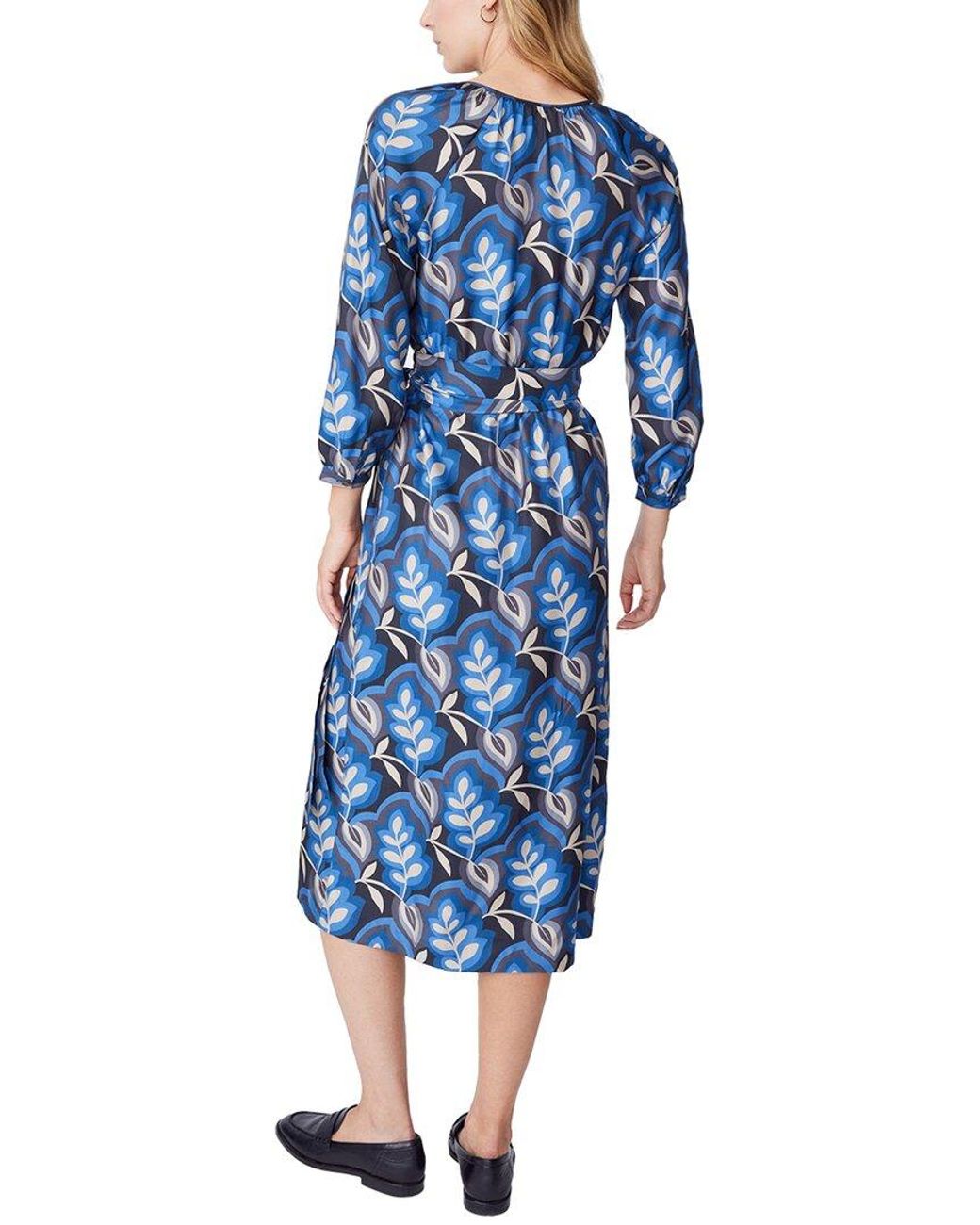 J.McLaughlin Blue Seville Silk-Blend Dress