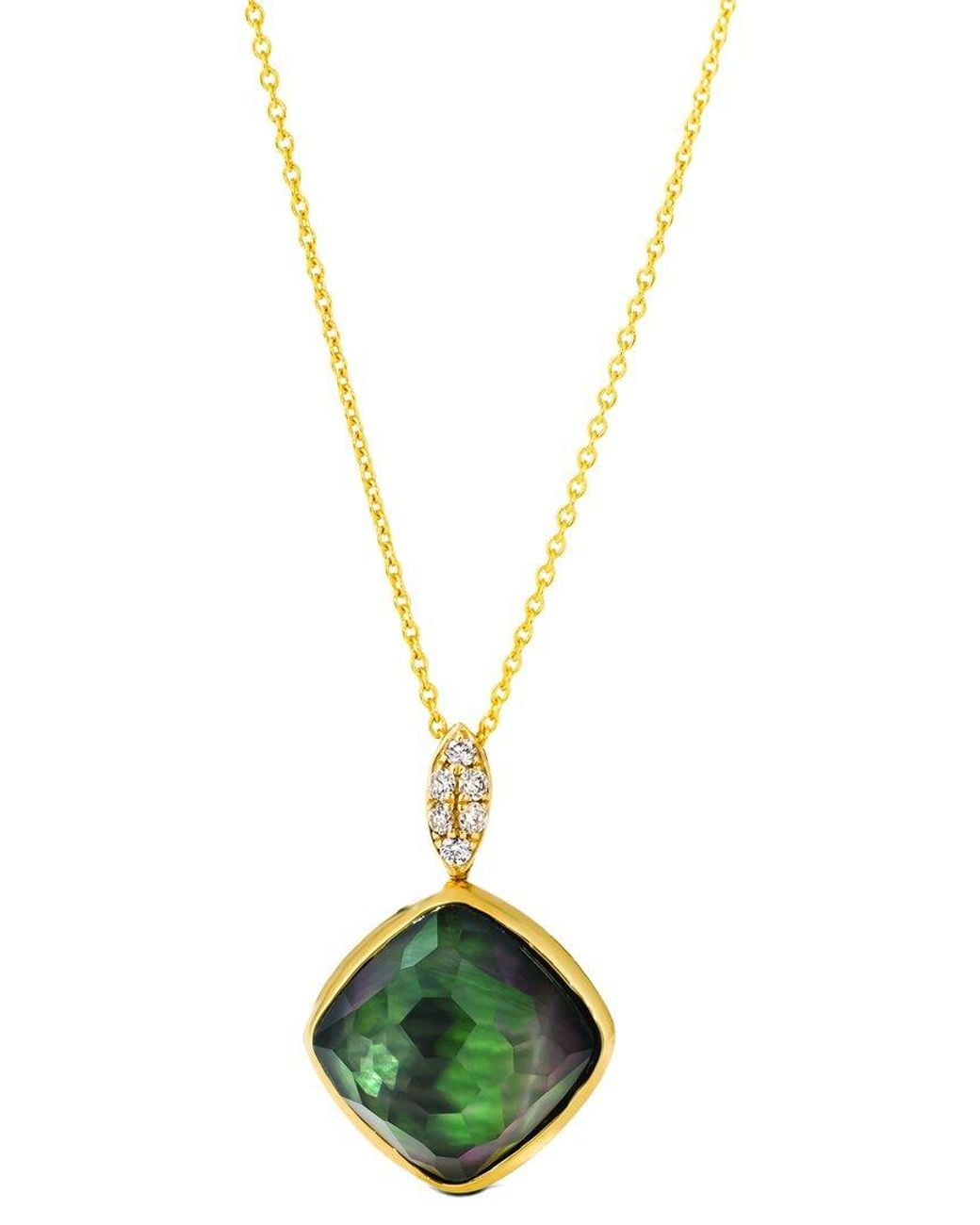 Le Vian Metallic Le Vian 14K 5.46 Ct. Tw. Diamond & Quartz Random Cuts Pendant Necklace