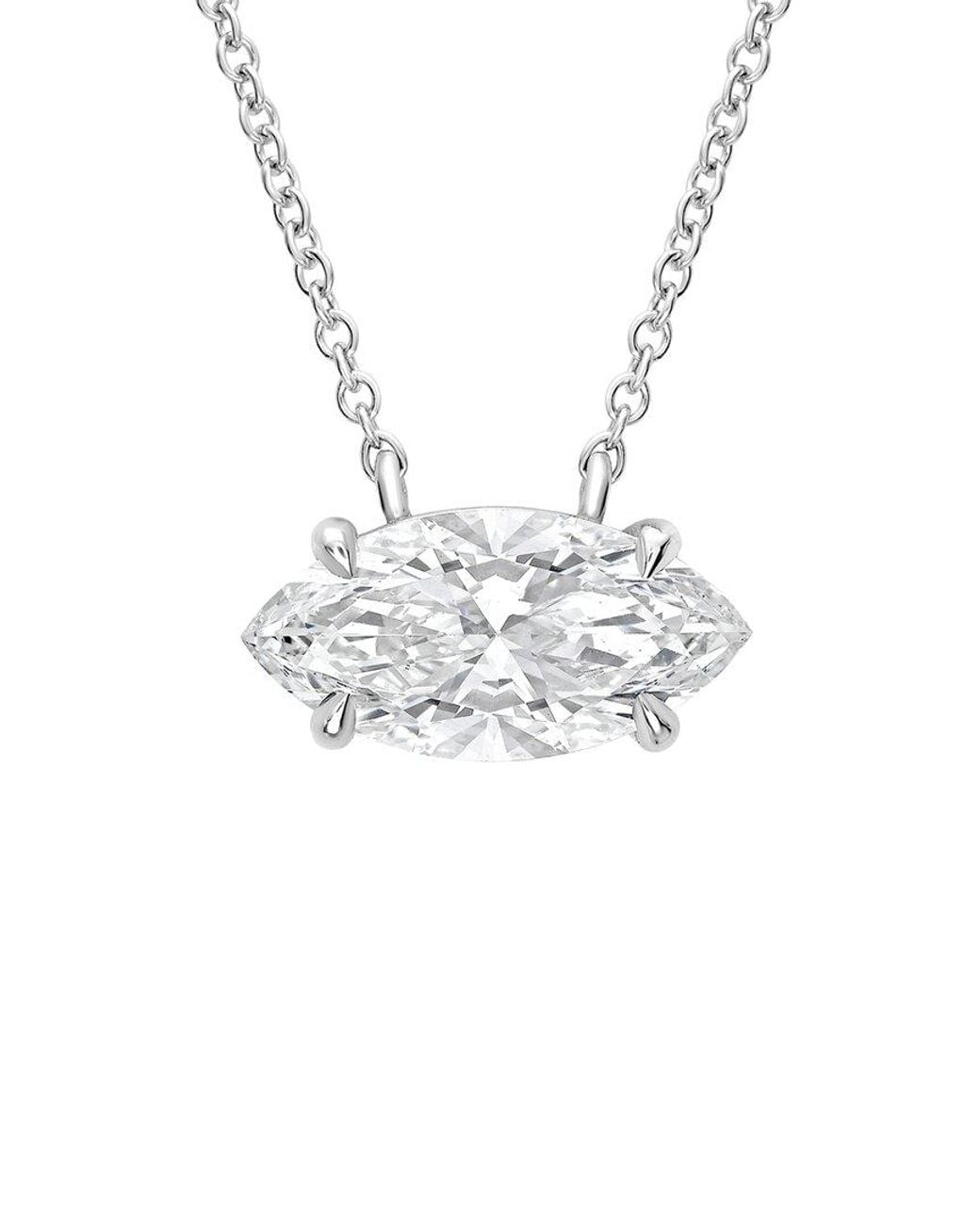 Diana M White 14K 10.00 Ct. Tw. Lab-Grown Diamond Solitaire Pendant