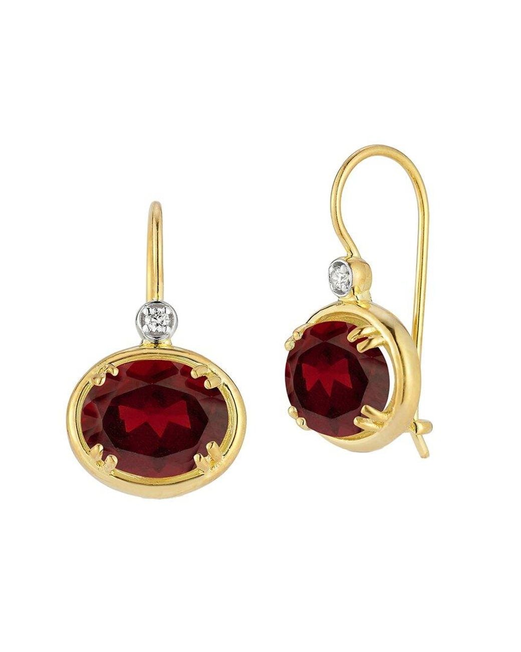 Reiss White 14k 7.05 Ct. Tw. Diamond & Garnet Earrings