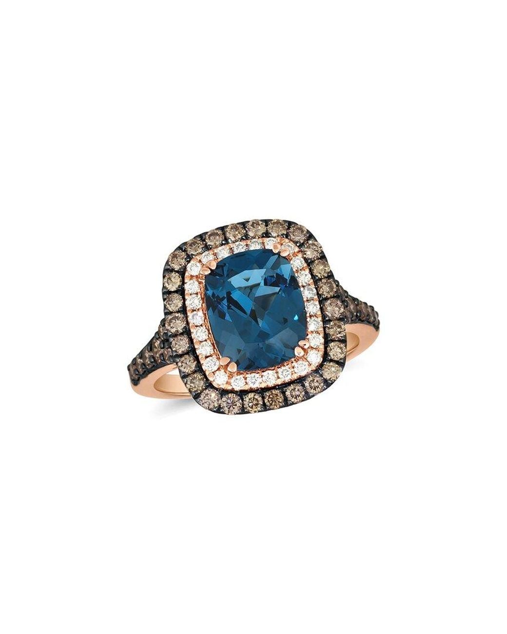 Le Vian Blue 14K Rose 4.19 Ct. Tw. Diamond & London Topaz Cocktail Ring