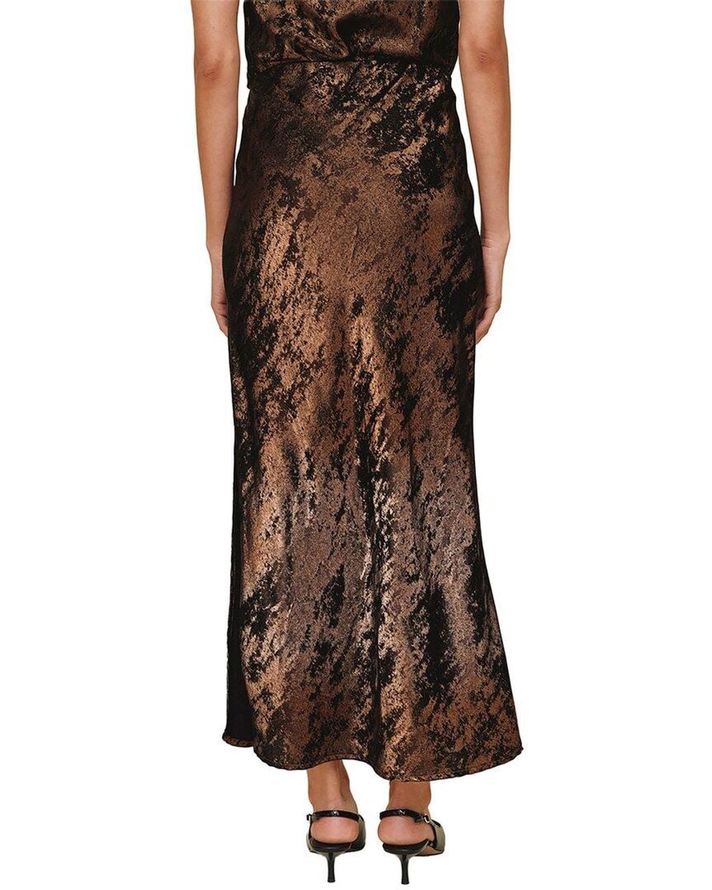 Bella Dahl Brown Side Slit Bias Maxi Skirt