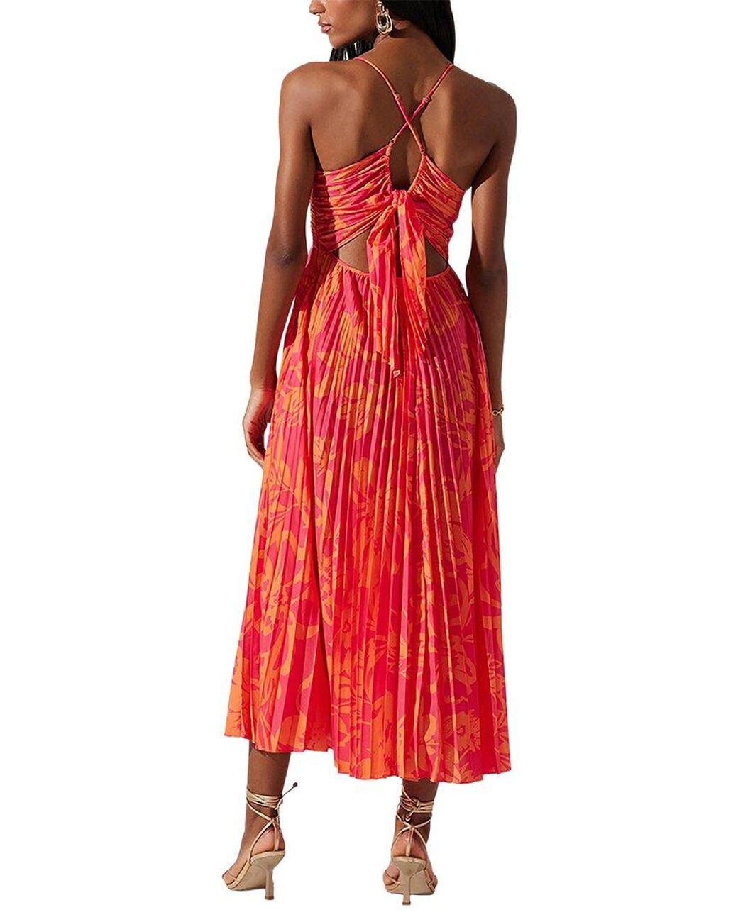 AMINA GLAM Red Midi Dress