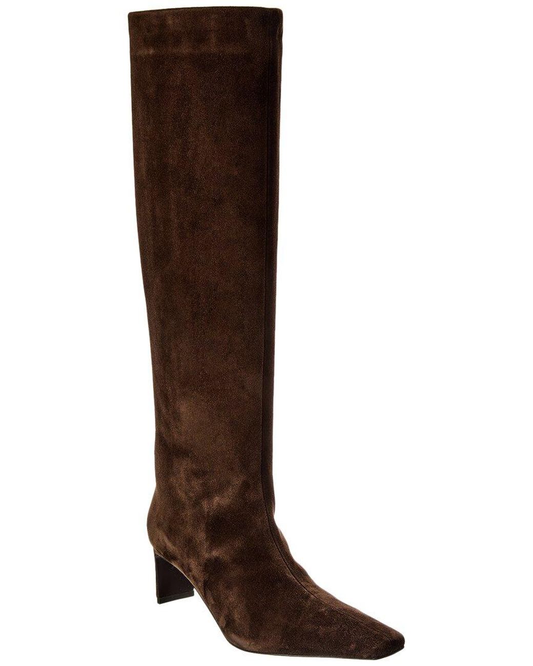 Khaite Brown Ona Suede Knee-High Boot
