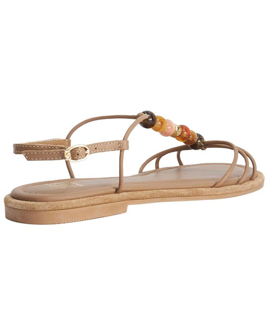 Dune Brown Lemnos Leather Sandal