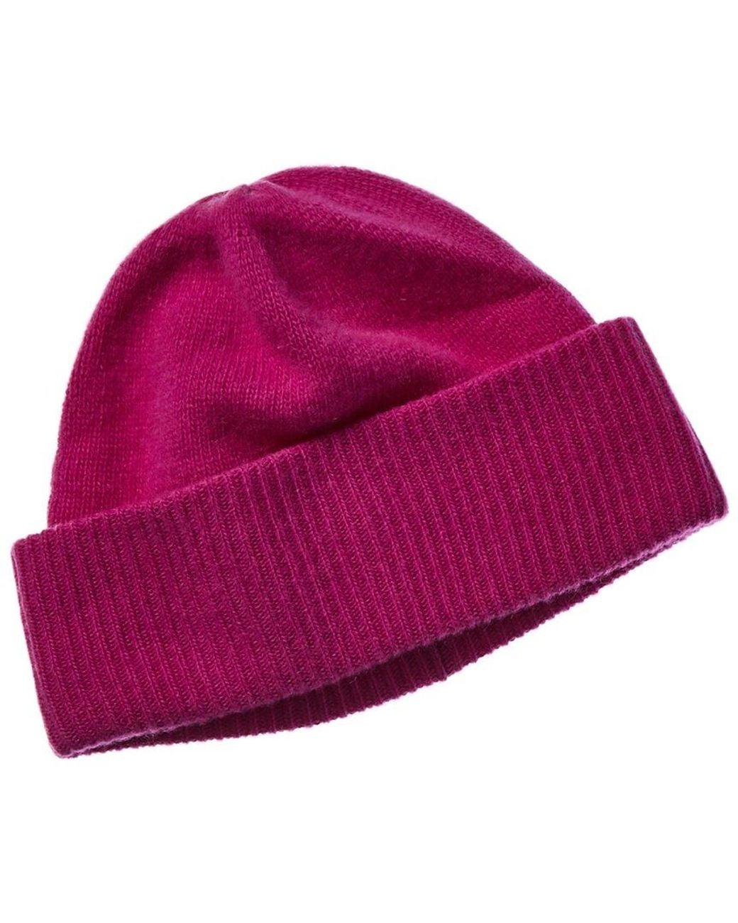 Portolano Red Folded Cuff 100% Cashmere Beanie for men