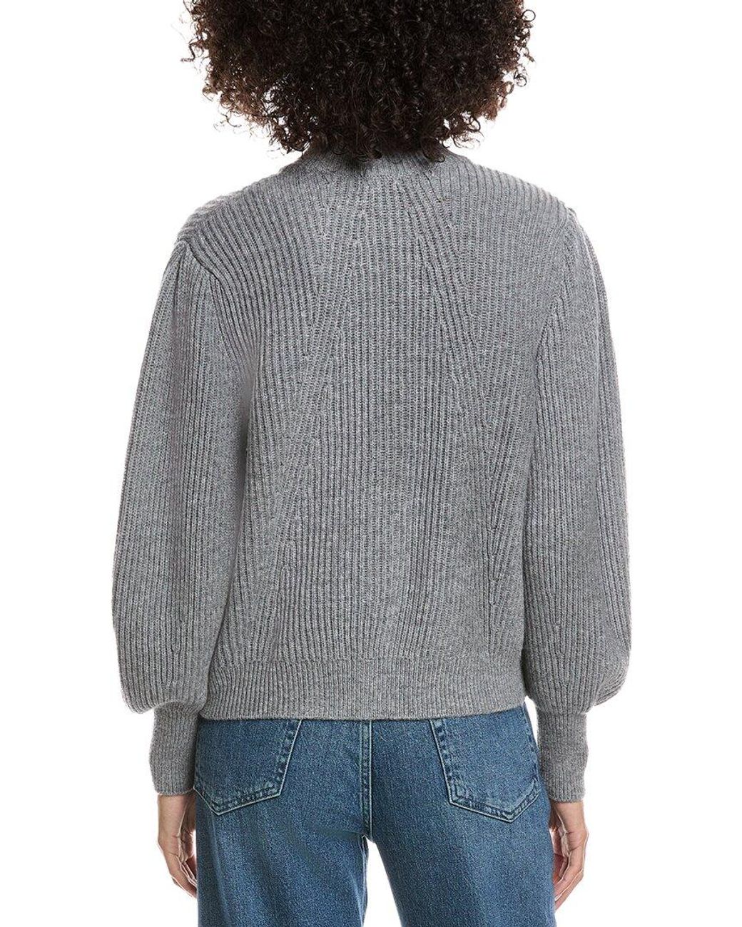 Forte Gray Button Wool & Cashmere-Blend Cardigan