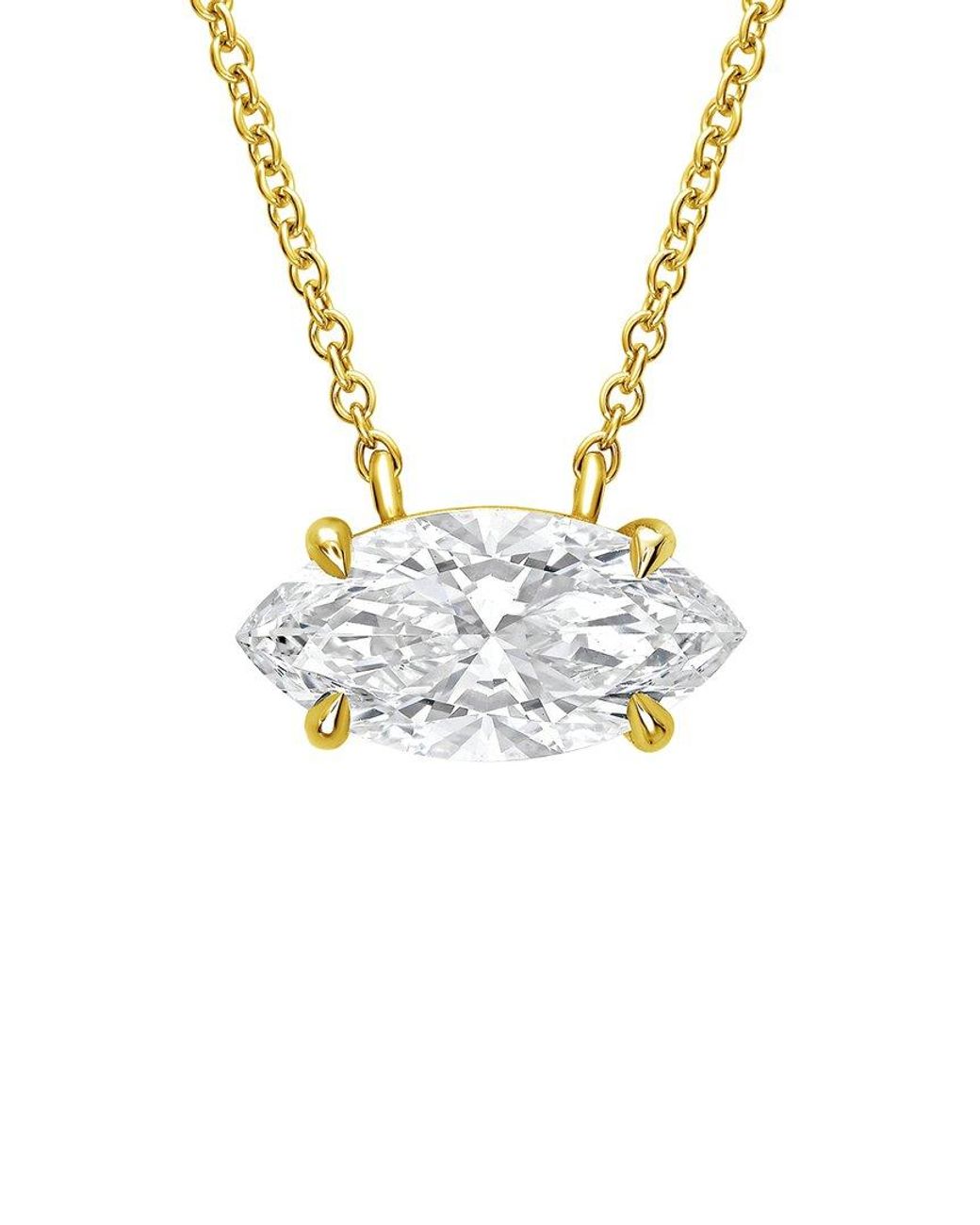 Diana M Metallic 14K 3.00 Ct. Tw. Lab-Grown Diamond Solitaire Pendant