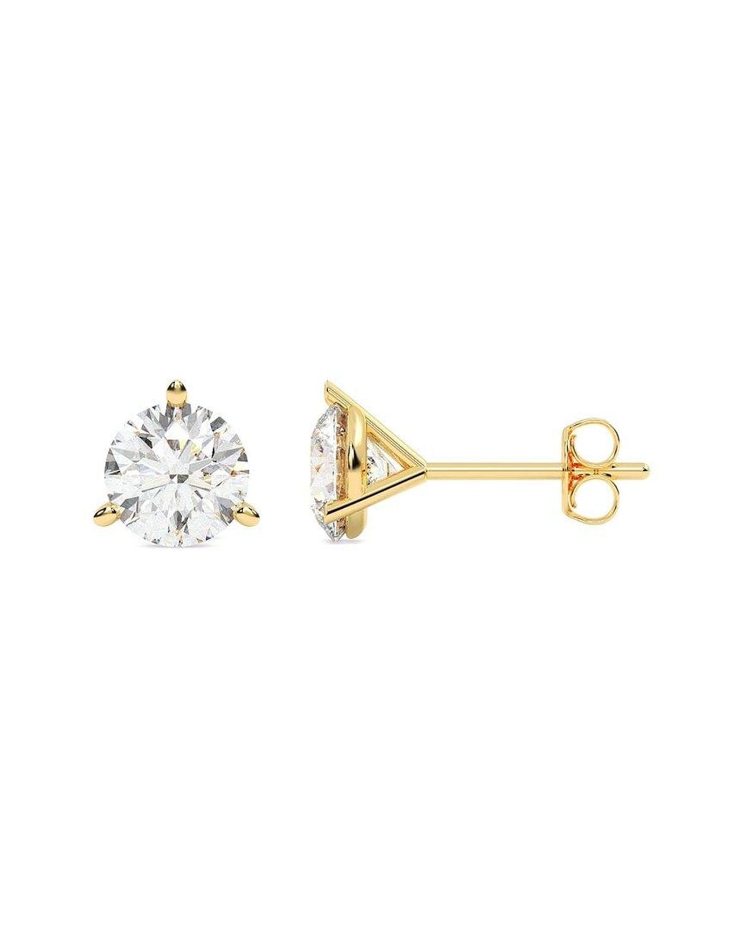 Lab Grown Diamonds Metallic 14K 1.25 Ct. Tw. Lab-Grown Diamond Earrings