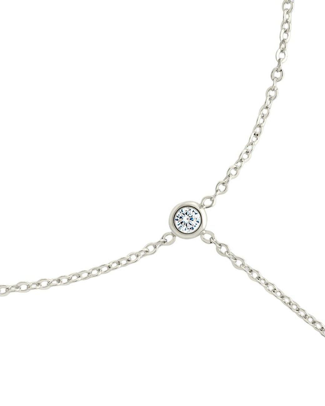 Sterling Forever White Cz Sylvia Chain Toe Anklet