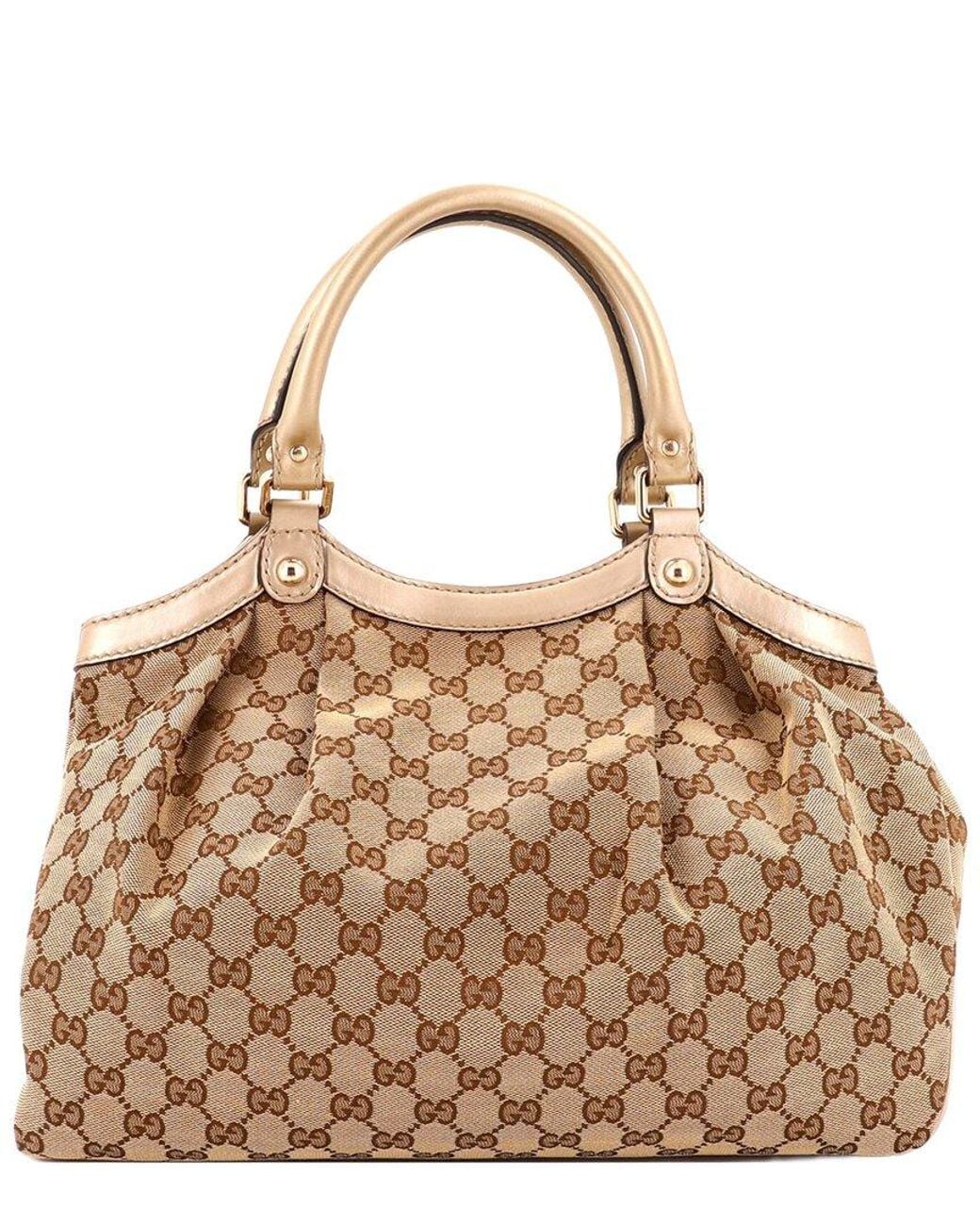 Gucci Brown Gg Canvas & Leather Sukey Tote Medium (Authentic Pre-Loved)