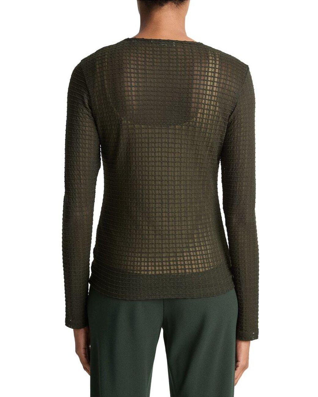 Vince Black Shadow Grid Crewneck Sweater