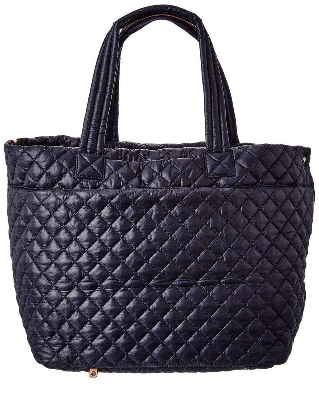 MZ Wallace Blue Large Metro Nylon & Leather Tote Deluxe