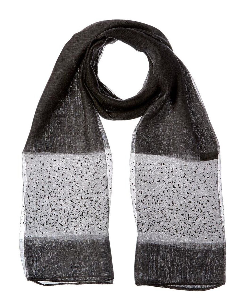 Saachi Black Star Gazer Silk & Wool-Blend Blend Scarf