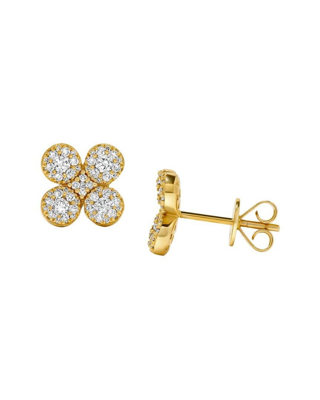 H.J. Namdar Metallic 14K 0.72 Ct. Tw. Diamond Clover Earring