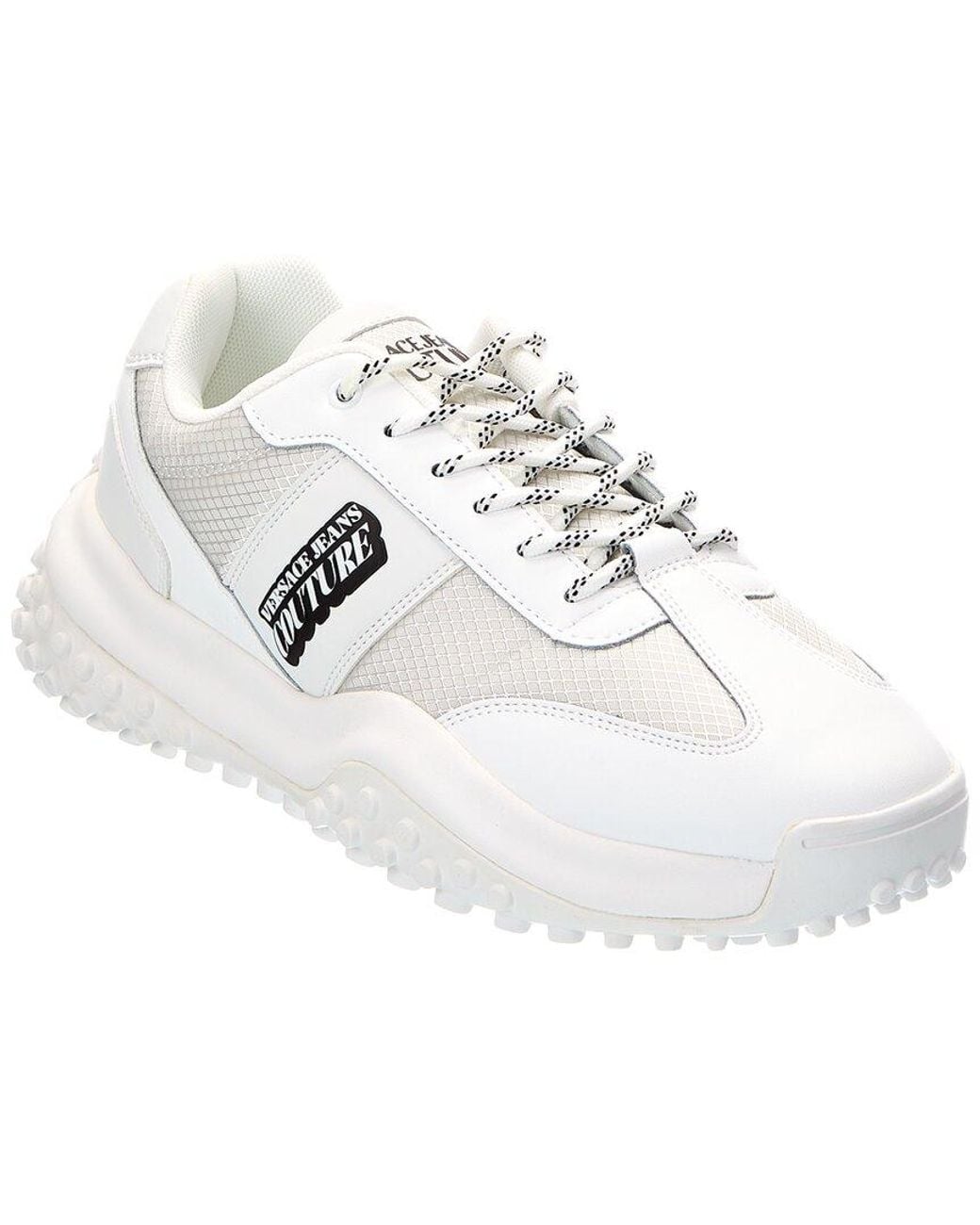 Versace Jeans Couture White Leather & Nylon Sneaker for men