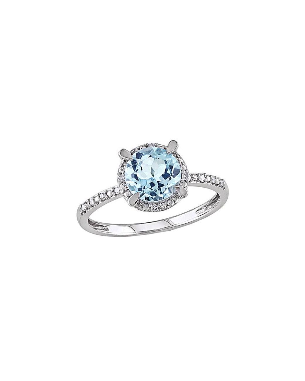 Rina Limor White 10K 1.63 Ct. Tw. Diamond & Sky Topaz Ring