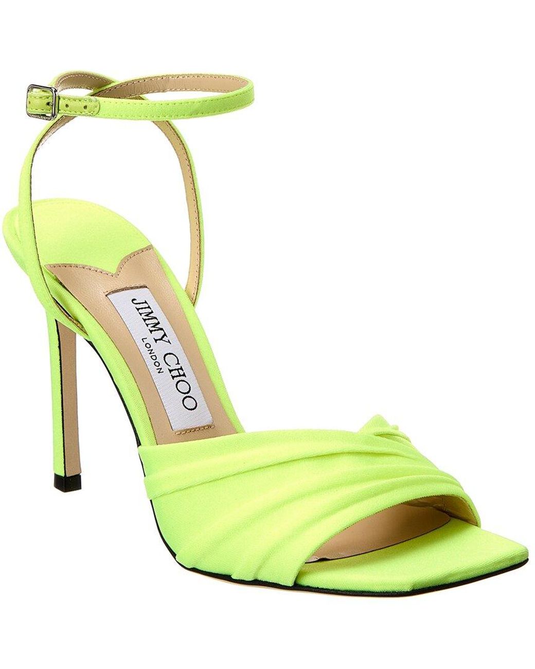Jimmy Choo Green Basil 95 Leather Sandal