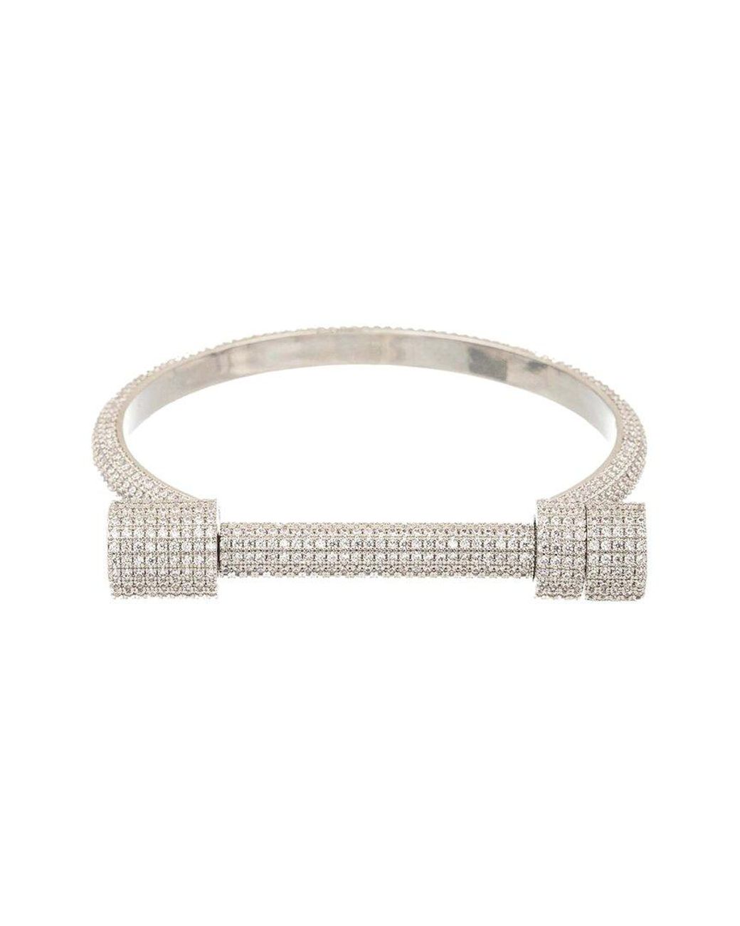 Eye Candy LA White Cz Maya Screw Cuff Bracelet
