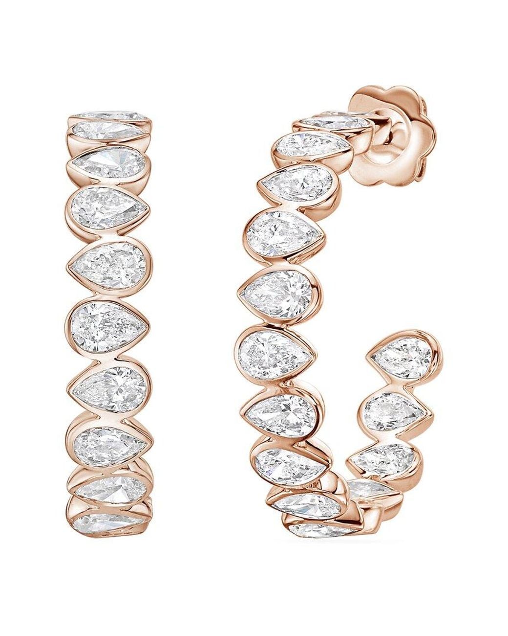 Diana M White Diana M. 14K Rose 6.00 Ct. Tw. Lab-Grown Diamond Hoop Earrings