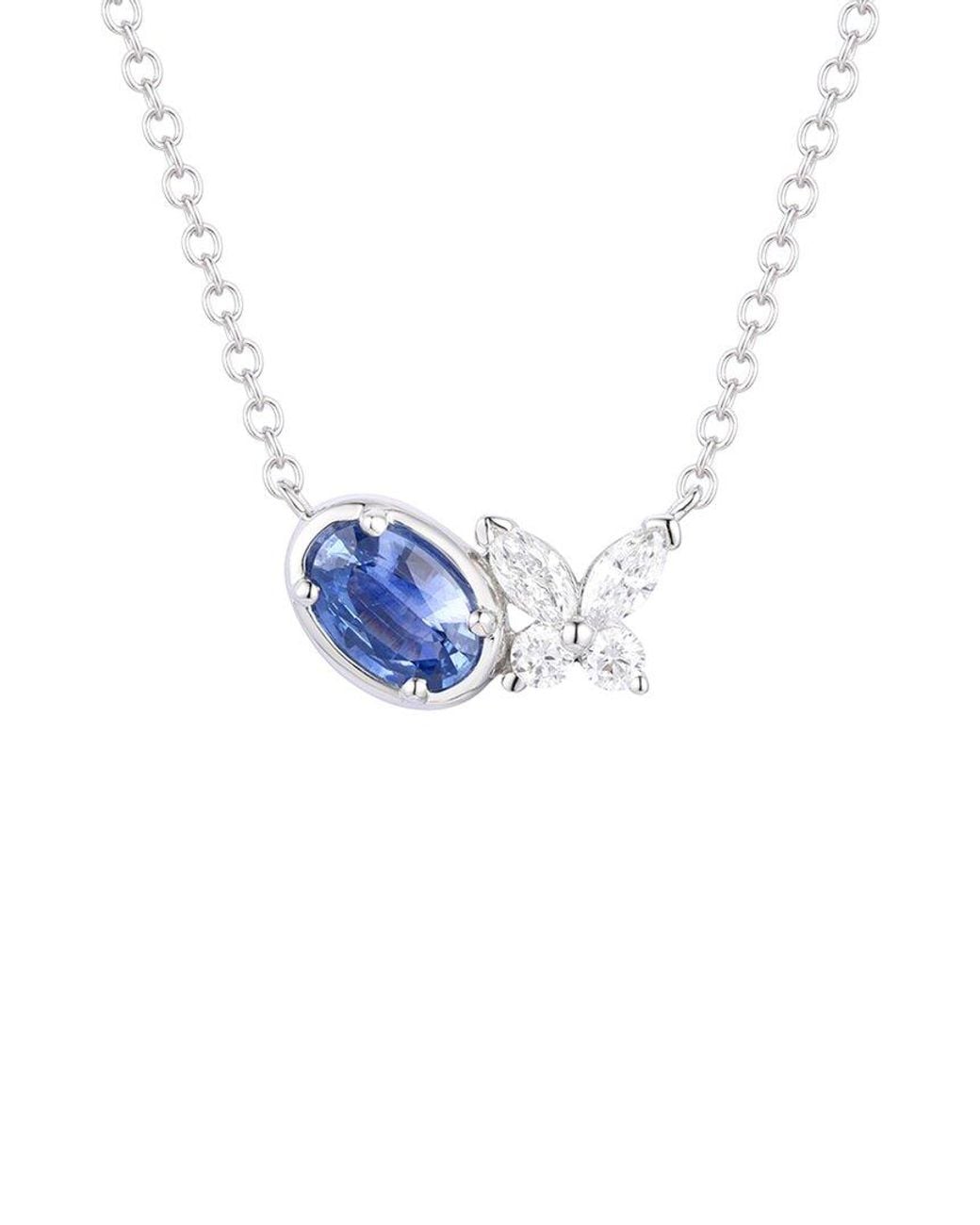 Gregg Ruth Blue 14K 0.57 Ct. Tw. Diamond & Sapphire Pendant