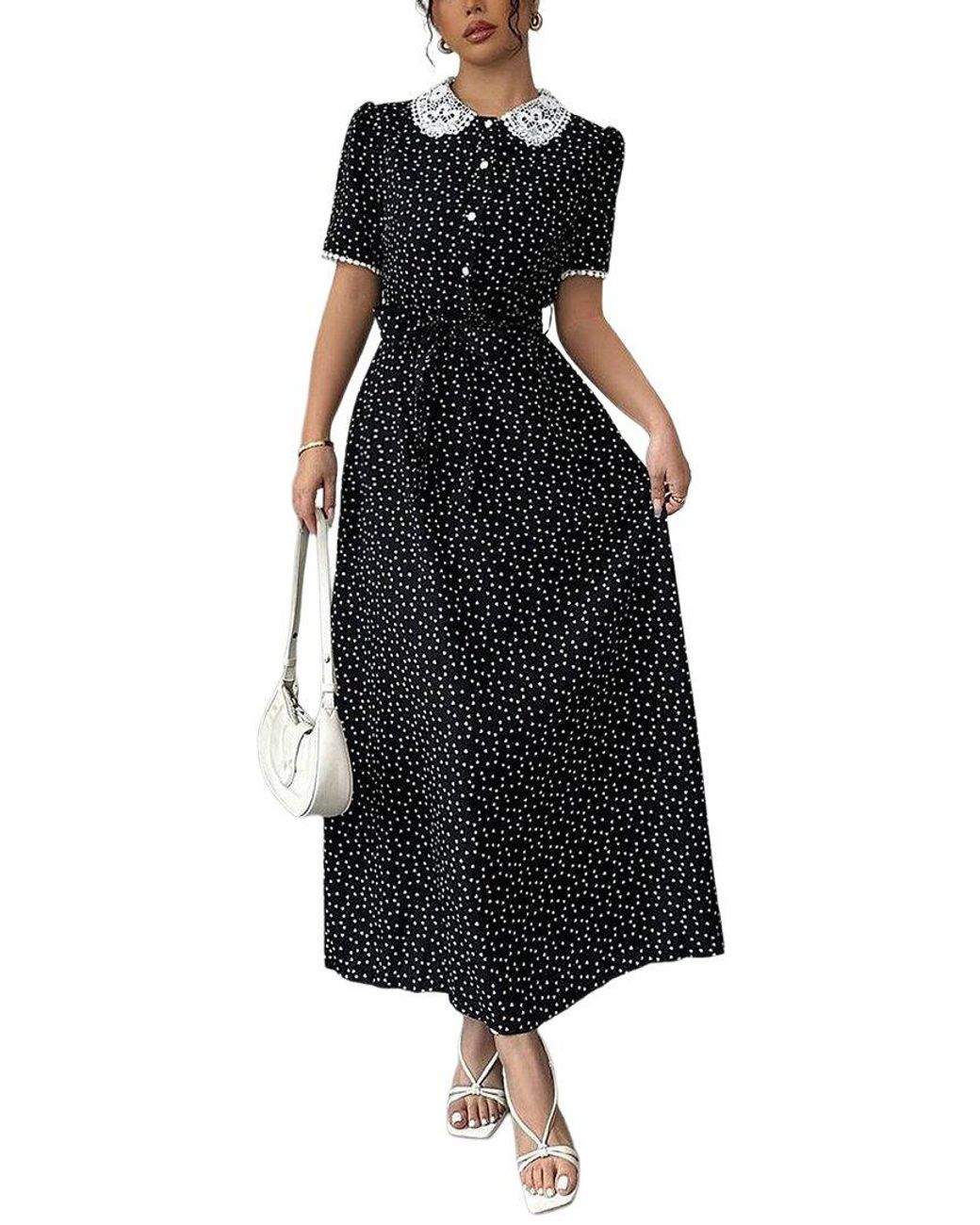 XIRELLI Black Solid Maxi Dress