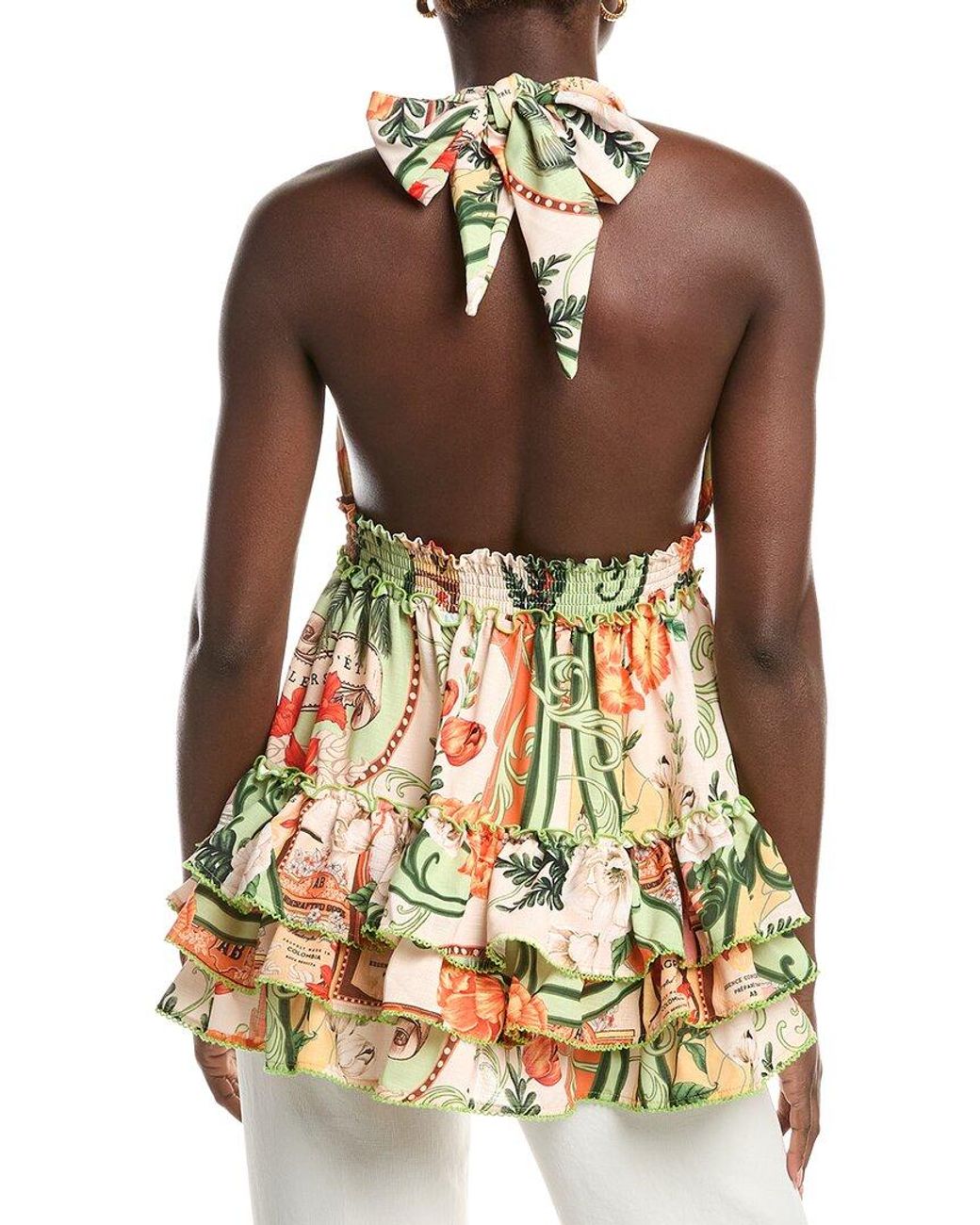 Agua Bendita Yellow Maona Mini Dress