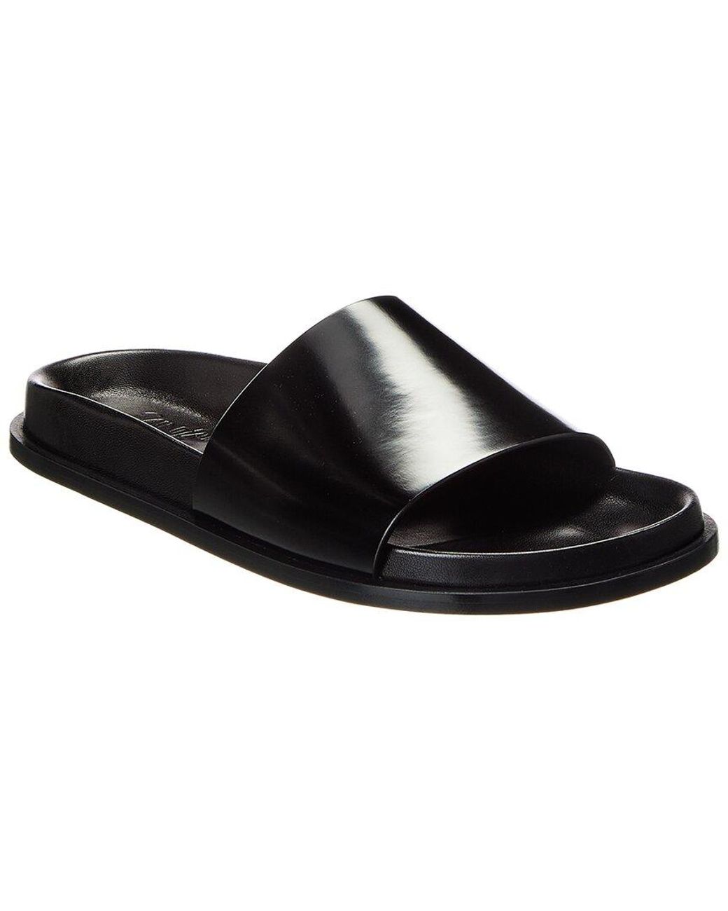 Saint Laurent Black Nichols Leather Slide