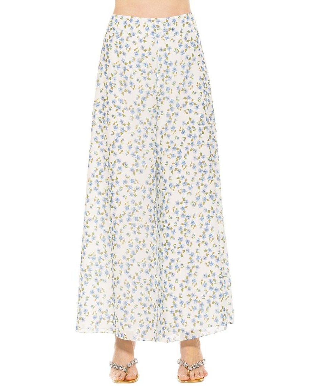 Alexia Admor White Chiffon Wide-Leg Flared Pants