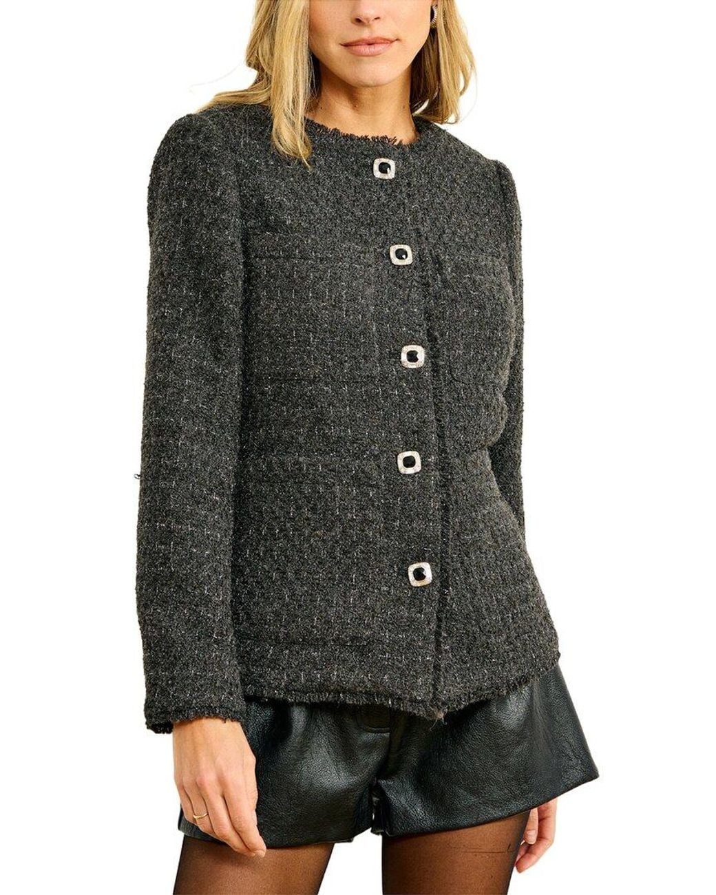 Line & Dot Gray Knox Tweed Jacket