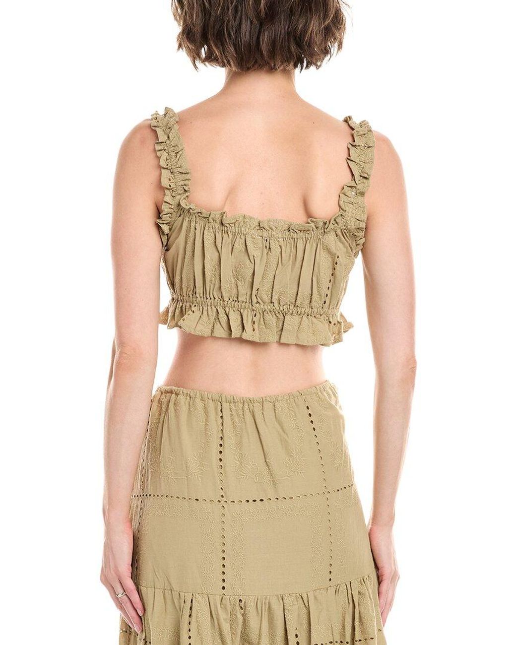 WeWoreWhat Metallic Ruffle Crop Top